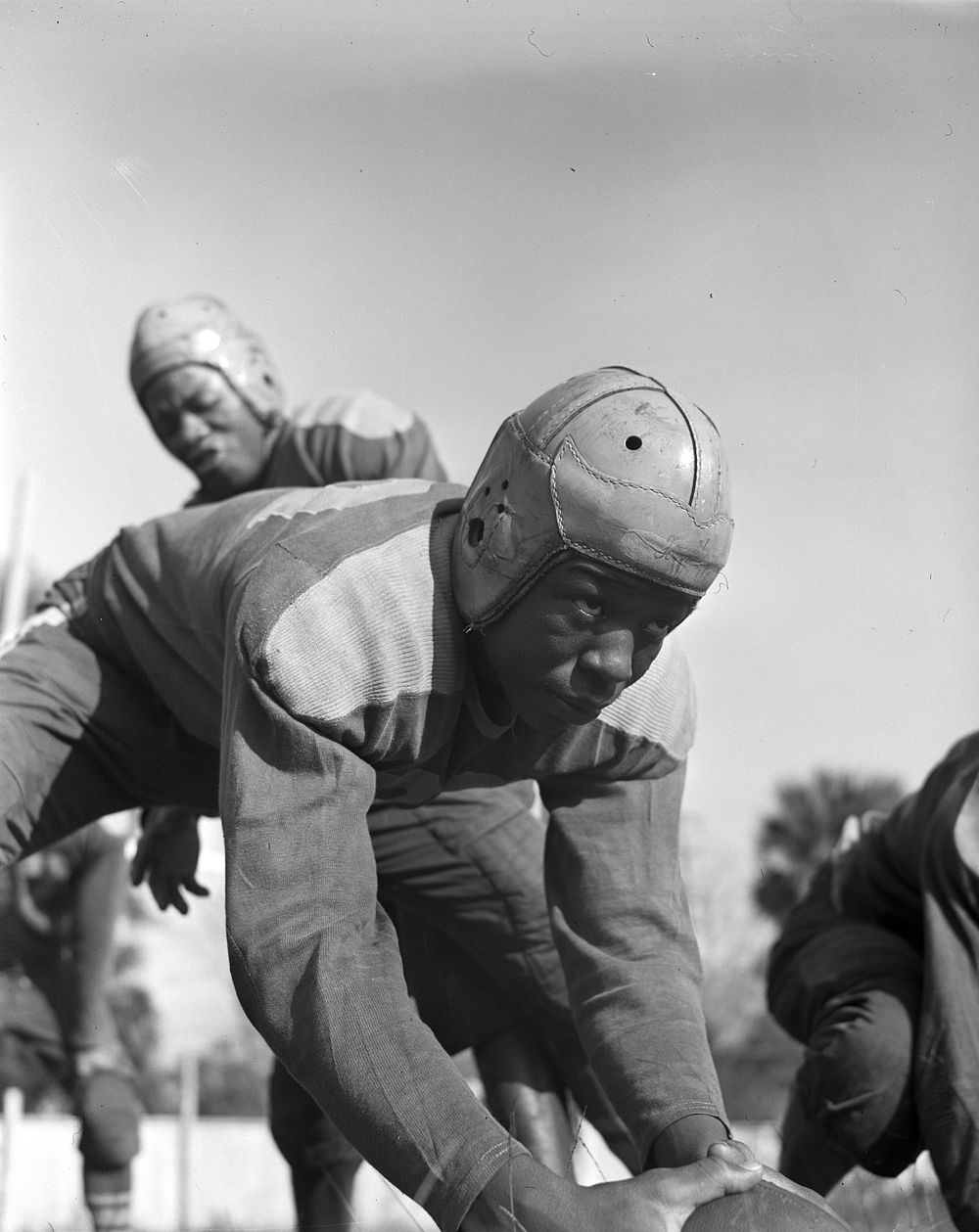 Daytona Beach, Florida. Bethune-Cookman College. Spring football practice. Sourced from the Library of Congress.