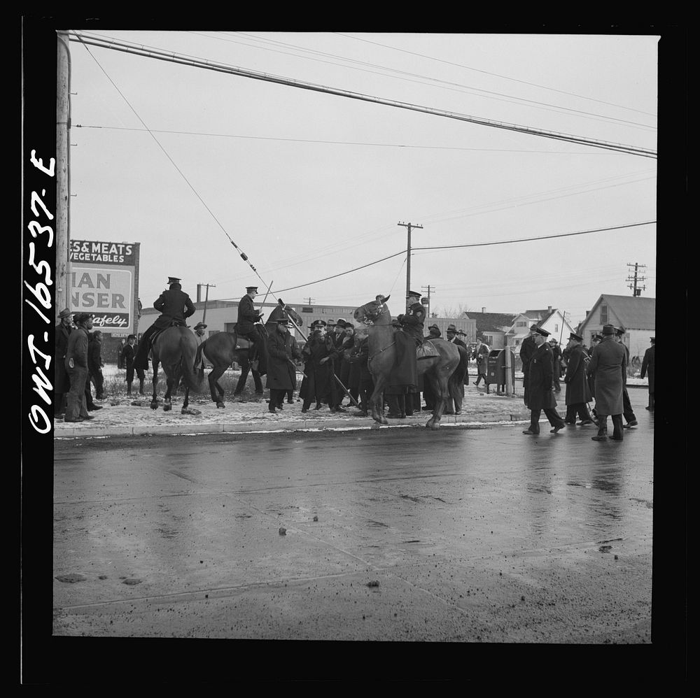 Detroit, Michigan. Riot at the Sojourner Truth homes, a new U.S. federal housing project, caused by white neighbors' attempt…