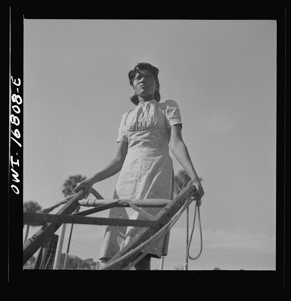 Daytona Beach, Florida. Bethune-Cookman College. Student on the agricultural school farm. Sourced from the Library of…