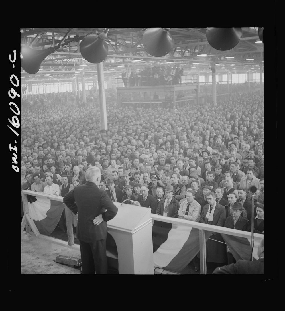 [Untitled photo, possibly related to: Detroit, Michigan. Ceremonies at the Hudson Naval ordnance plant on the occasion of…