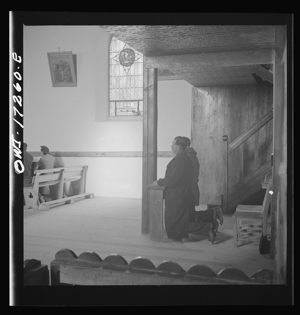 Penasco, Taos County, New Mexico. Mass in the village church. Sourced from the Library of Congress.