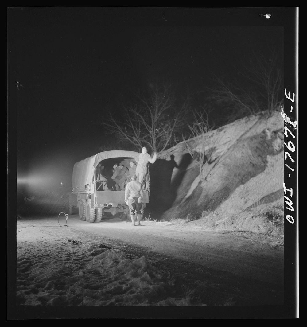[Untitled photo, possibly related to: Carlisle, Pennsylvania. U.S. Army medical field service school. Truck in distance is…