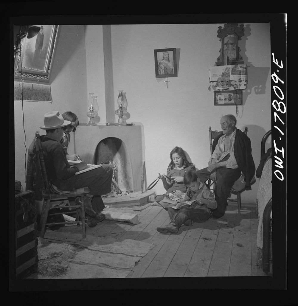 Trampas, New Mexico. The Lopez children often call on their grandfather in the evenings to hear tales of the old days when…