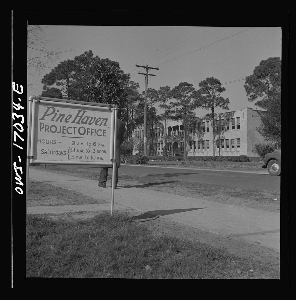 [Untitled photo, possibly related to: Daytona Beach, Florida. School for es across the street from low rent housing…