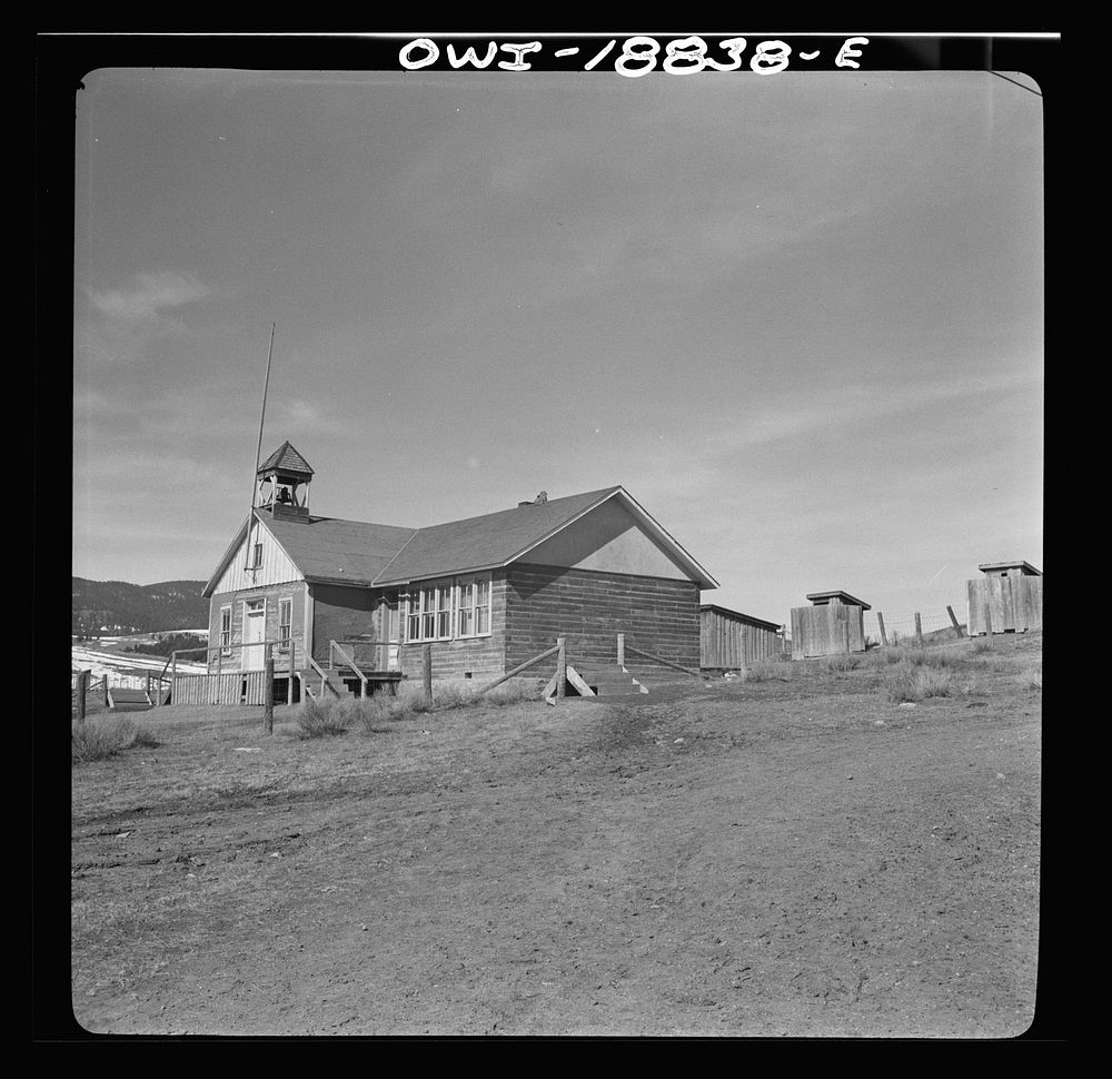 Elizabethtown, New Mexico. The grade school in a deserted gold camp town which dated back to the 1870s. Sourced from the…