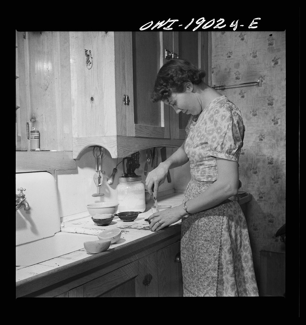 [Untitled photo, possibly related to: Moreno Valley, Colfax County, New Mexico. William Heck's wife getting supper]. Sourced…