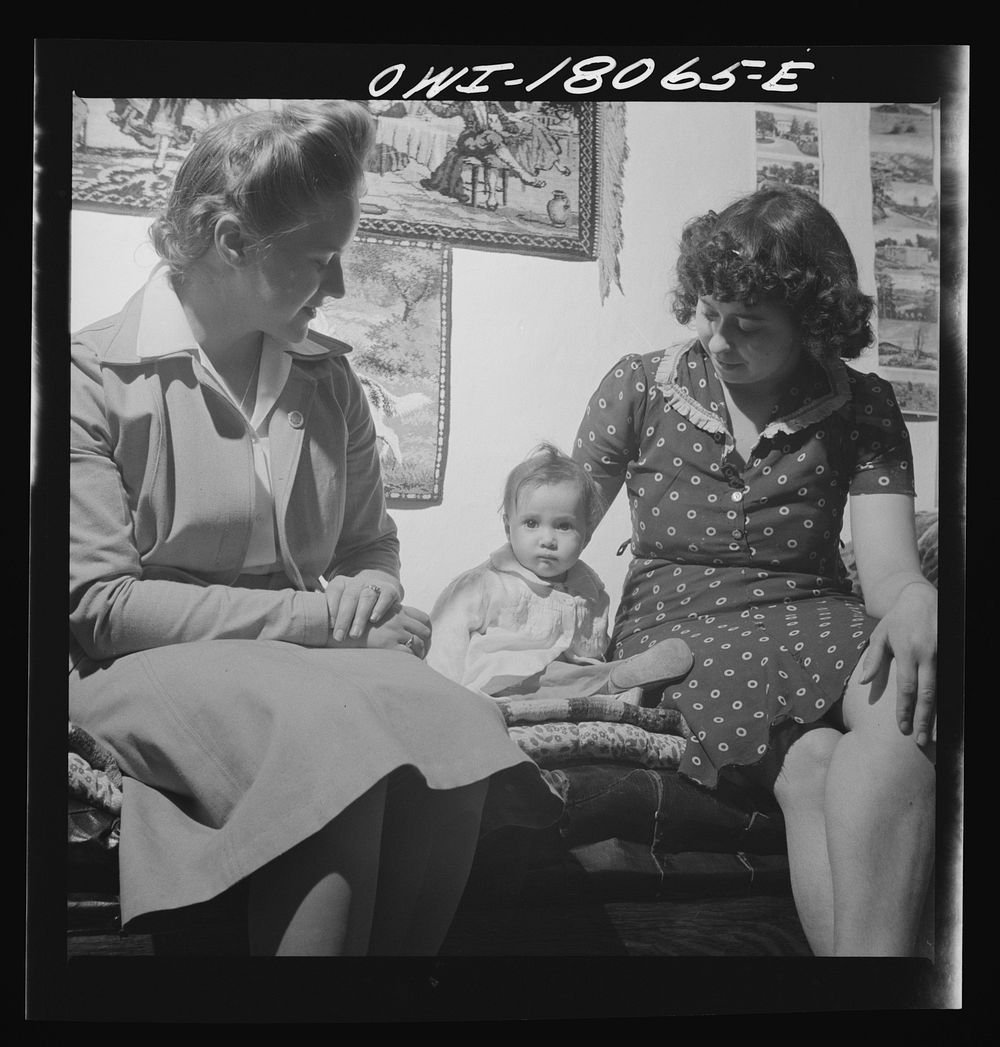 Questa (vicinity), New Mexico. Mary Lennard, a Red Cross nurse from the clinic operated by the Taos County cooperative…
