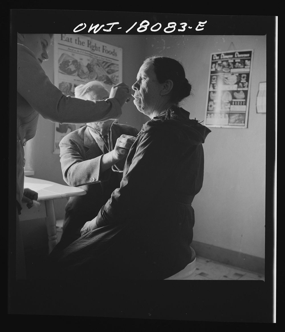 Questa, New Mexico. Examination in the clinic operated by the Taos county cooperative health association. Sourced from the…