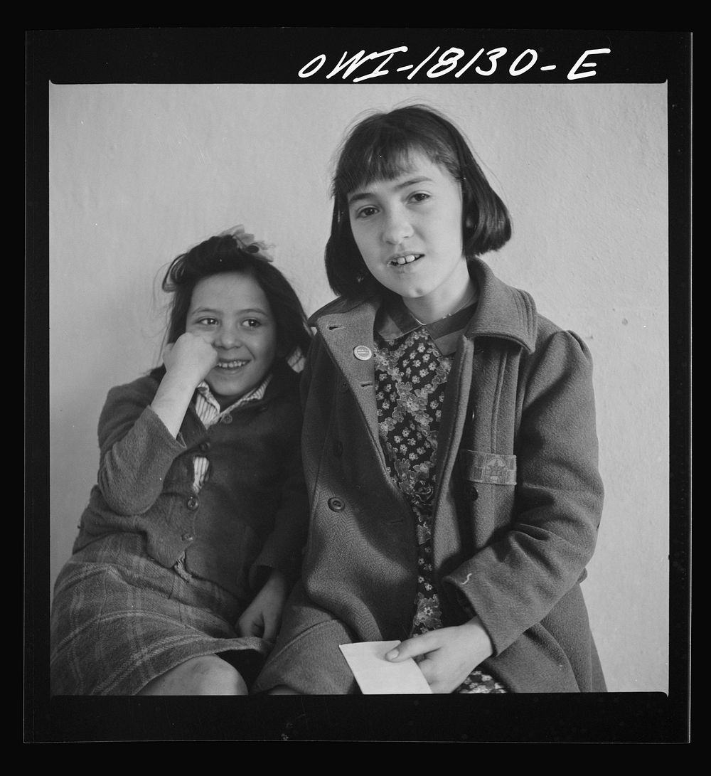 [Untitled photo, possibly related to: Questa, New Mexico. Spanish-American girls, patients at the dental clinic operated by…