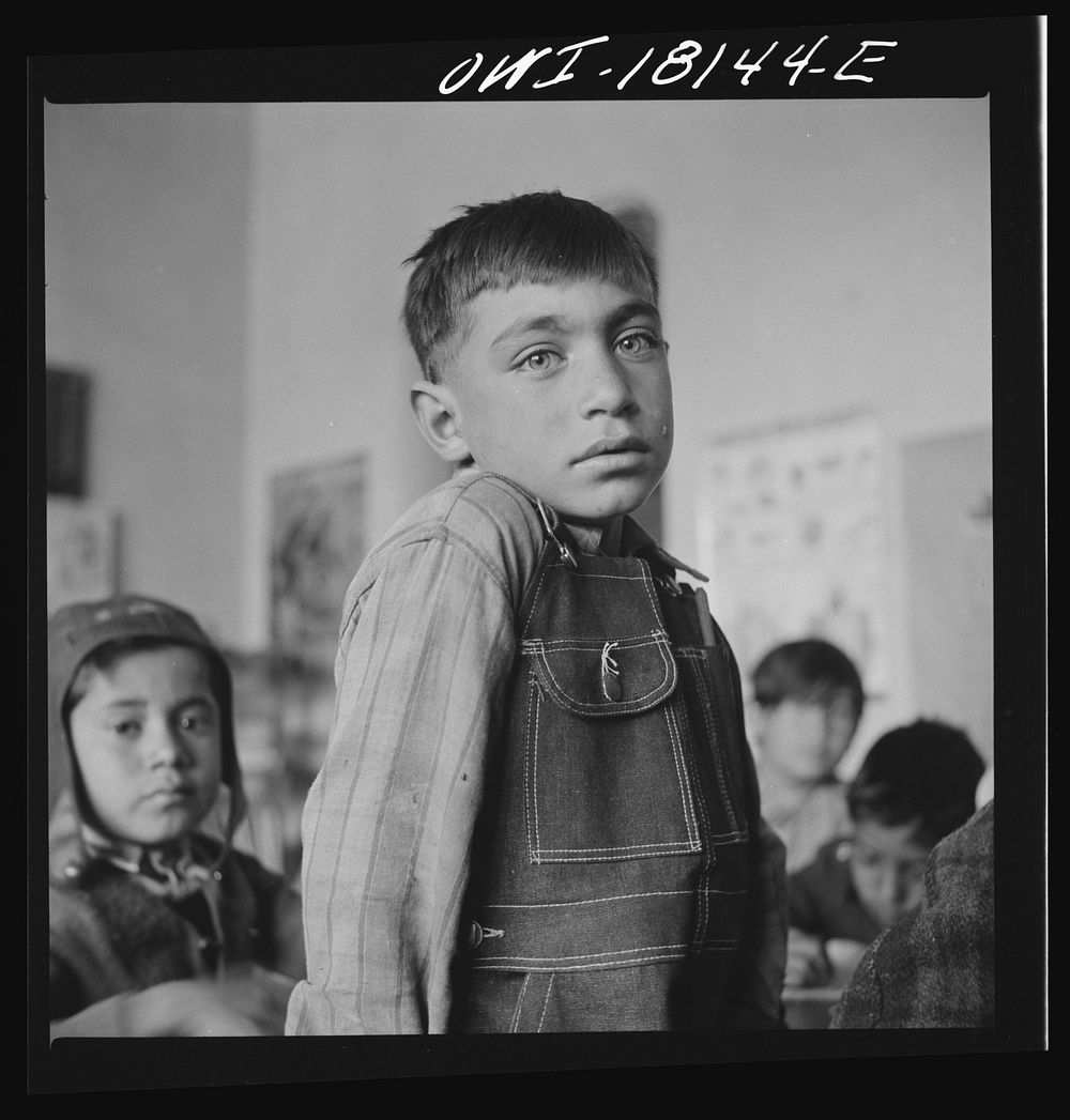 Questa, New Mexico. Spanish-American boy in the grade school. Sourced from the Library of Congress.