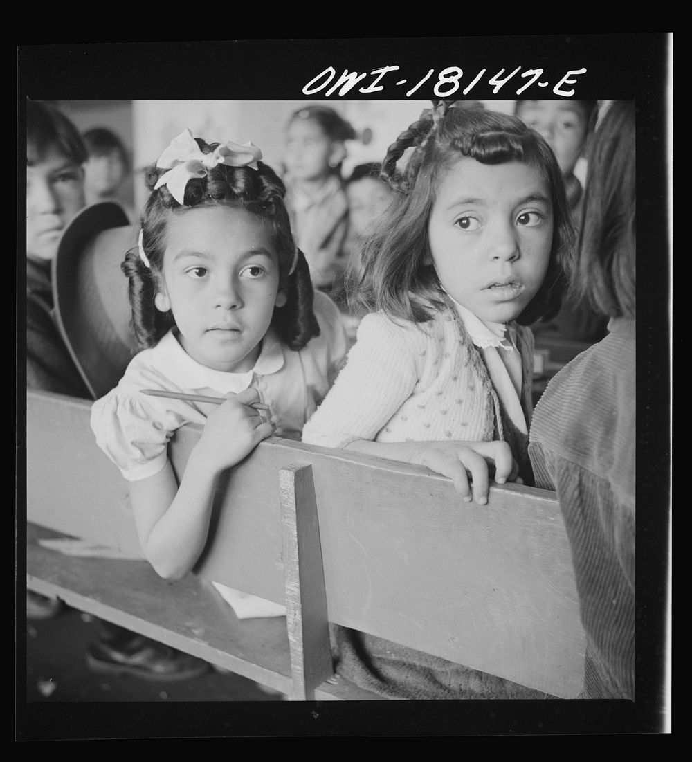 Questa, New Mexico. Spanish-American students in the grade school. Sourced from the Library of Congress.