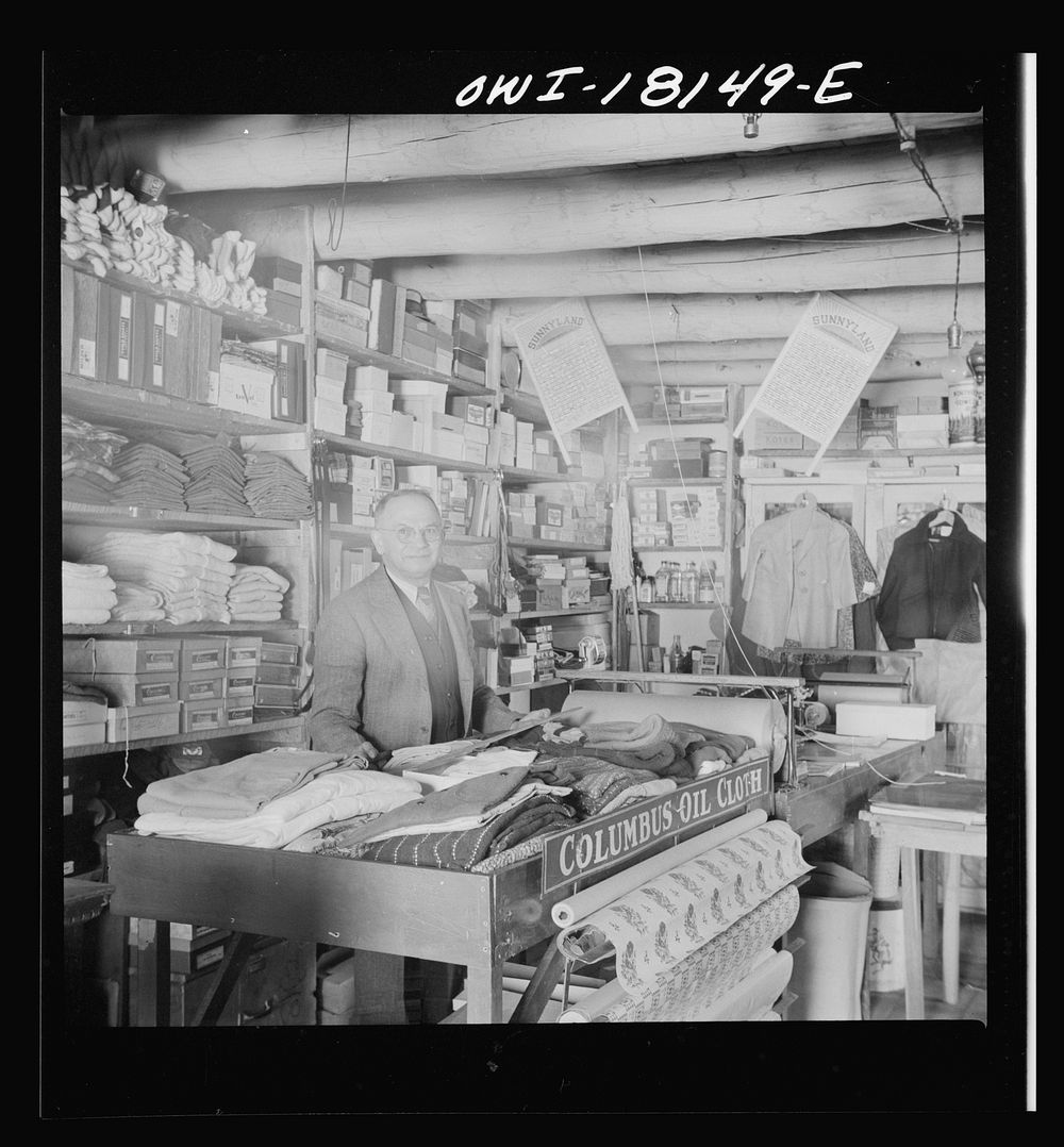 Questa, New Mexico. Siegfried Kahn, who was a storekeeper in Germany, then a store owner in Albuquerque for thirty years…