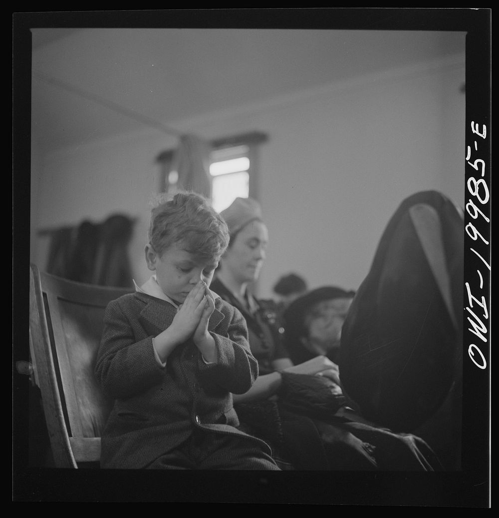 Washington, D.C. Member of the congregation during the sermon at the First Wesleyan Methodist Church. Sourced from the…