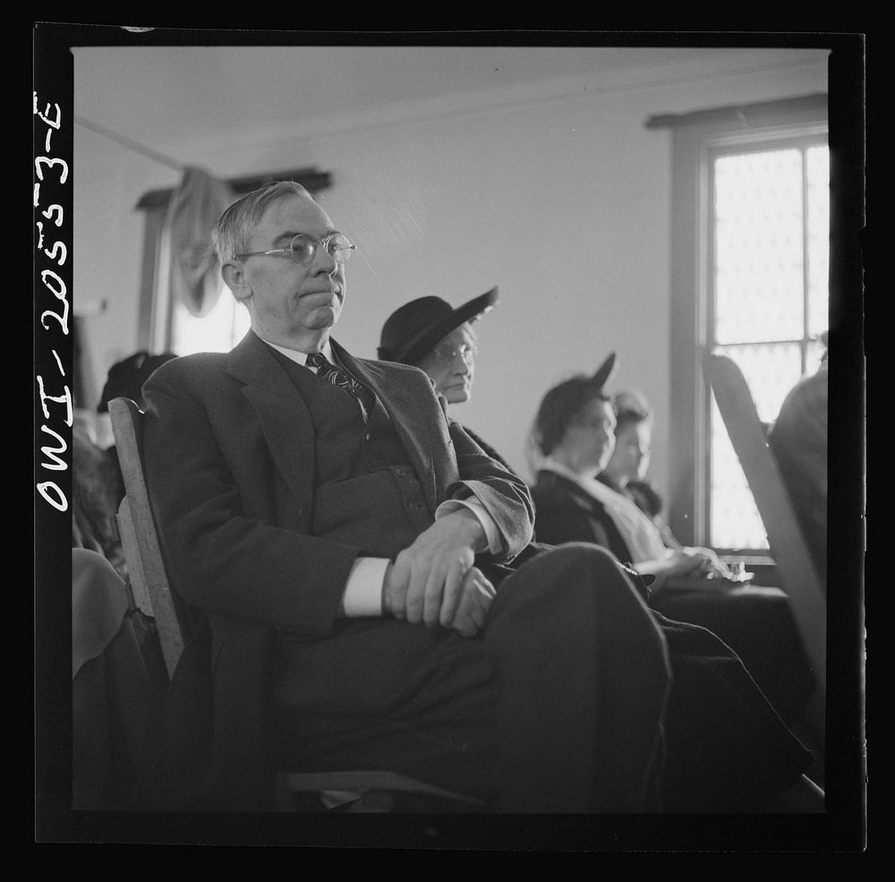 Washington, D.C. Members of the congregation during services at the First Wesleyan Methodist church. Sourced from the…