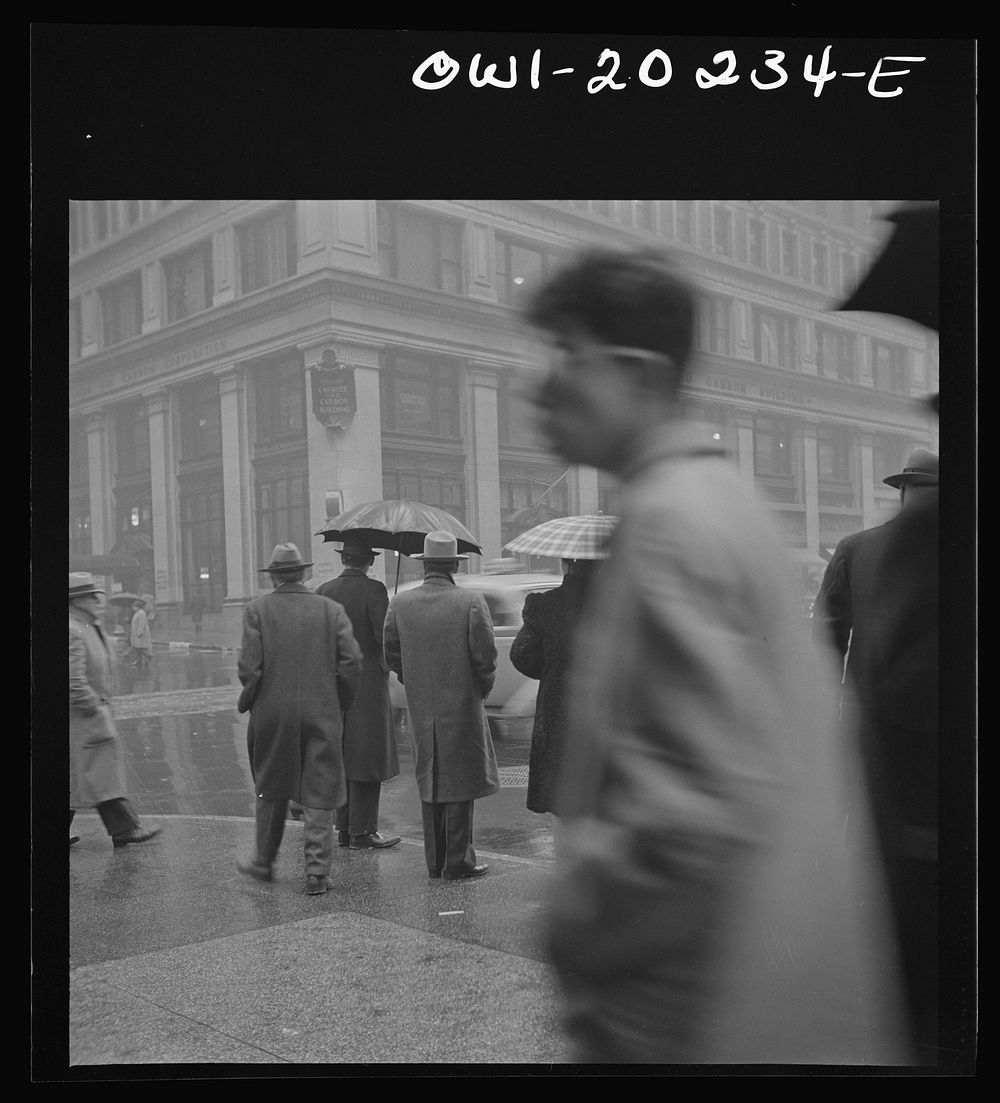 [Untitled photo, possibly related to: New York, New York. Forty-second Street and Fifth Avenue on a rainy day]. Sourced from…