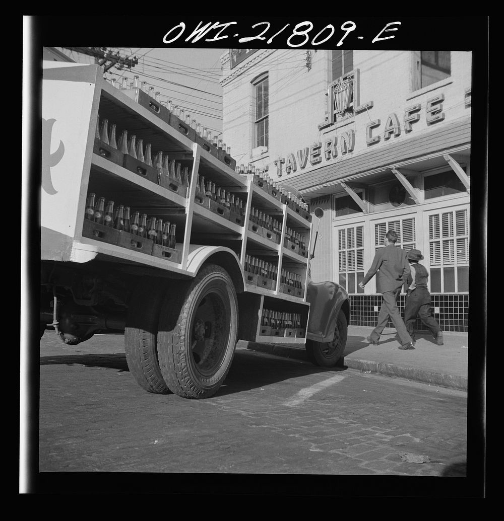 [Untitled photo, possibly related to: Montgomery, Alabama. Soft drink truck]. Sourced from the Library of Congress.