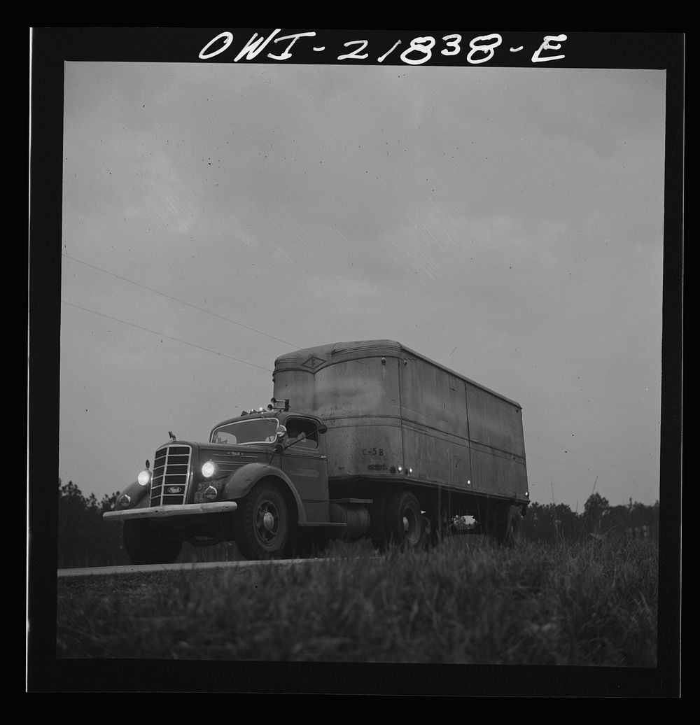 [Untitled photo, possibly related to: Truck from Montgomery, Alabama coming into Pensacola, Florida on U.S. Highway 29].…