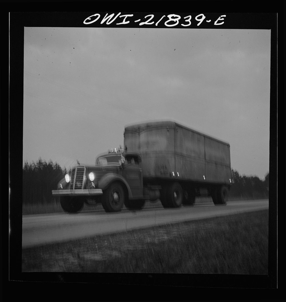 [Untitled photo, possibly related to: Truck from Montgomery, Alabama coming into Pensacola, Florida on U.S. Highway 29].…