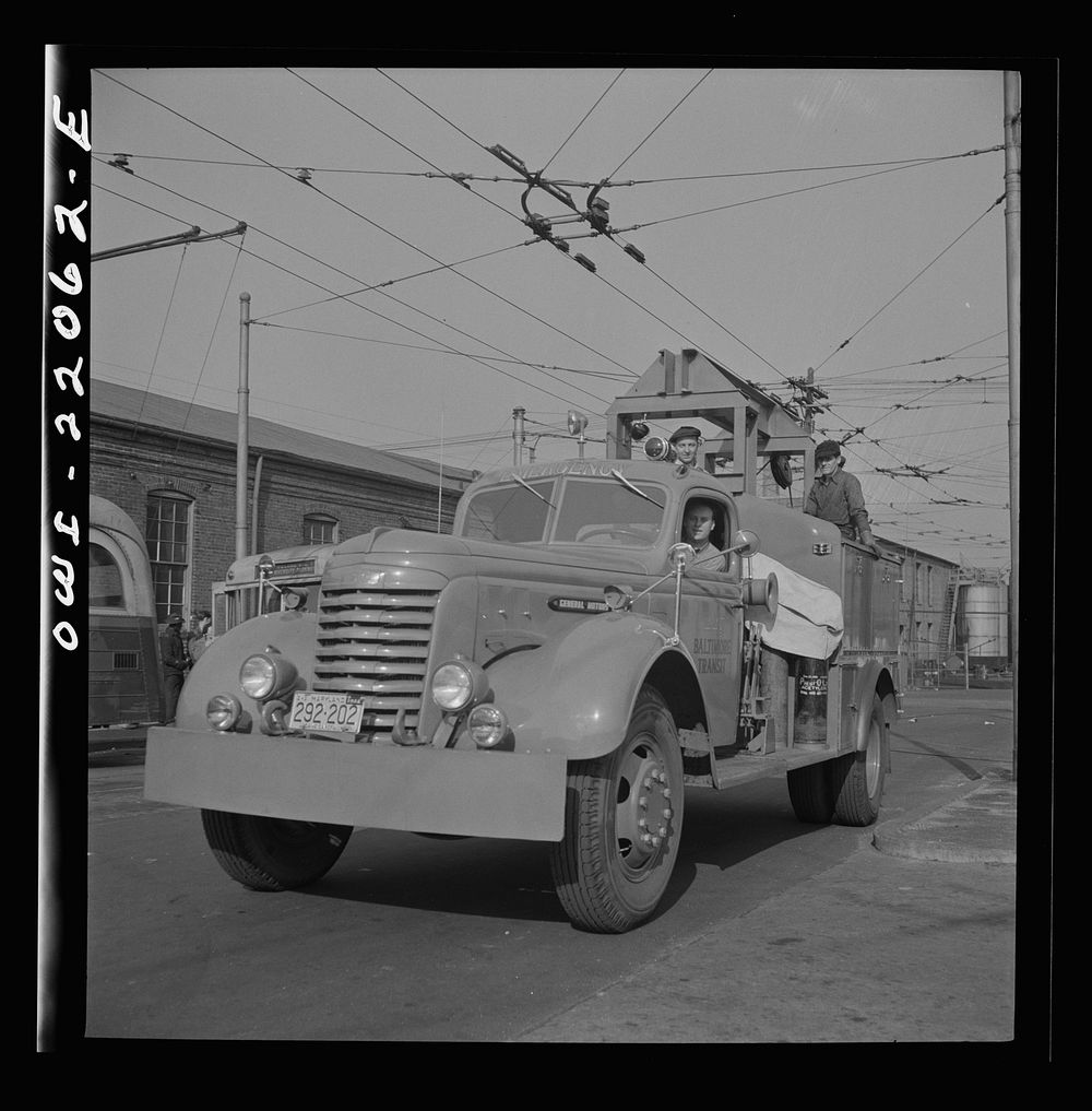 [Untitled photo, possibly related to: Baltimore, Maryland. "Big Bill," a repair car of the Baltimore Transit Company].…
