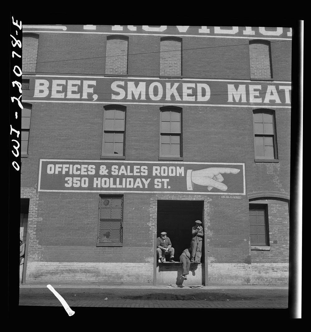 Baltimore, Maryland. Meat warehouse. Sourced from the Library of Congress.