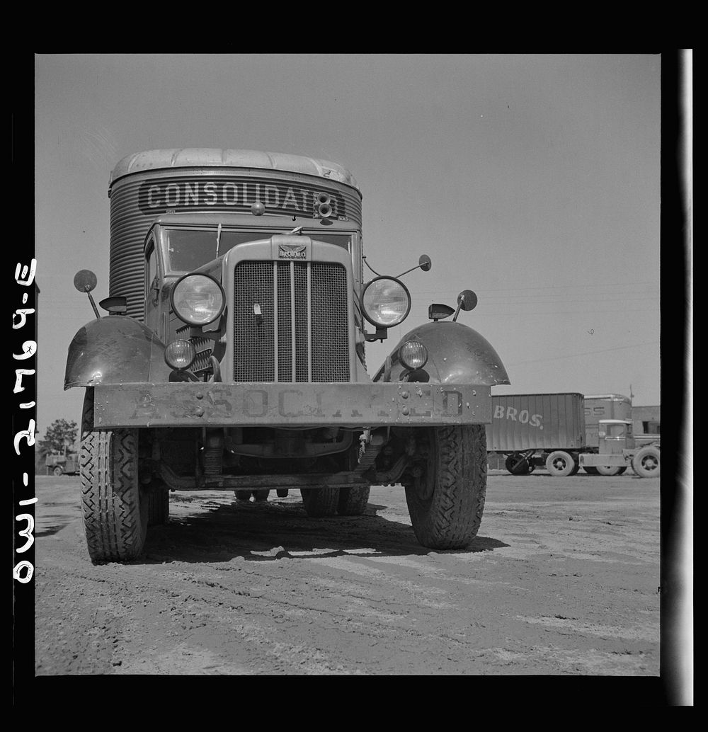 Burlington, North Carolina. Brown truck at the terminal of the Associated Transport Company. Sourced from the Library of…