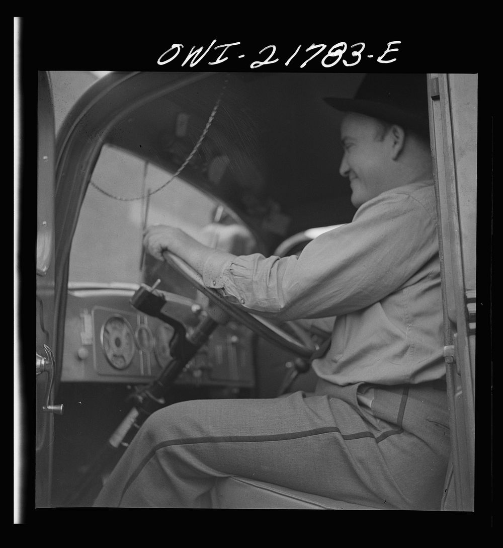 [Untitled photo, possibly related to: Atlanta, Georgia. Jim Bishop, truck driver for the Associated Transport Company].…