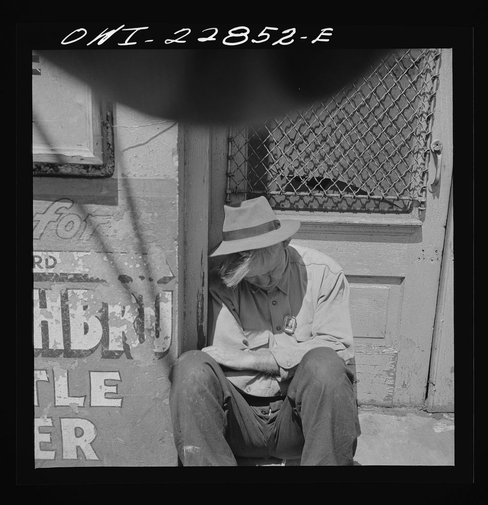New Orleans, Louisiana. Man sleeping in a doorway. Sourced from the Library of Congress.