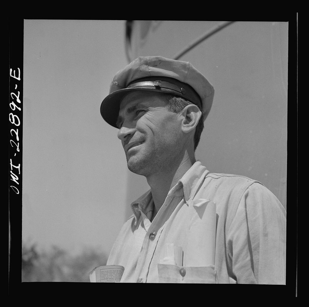 [Untitled photo, possibly related to: Franklin, Louisiana. Jean Broussard, Cajun truck driver]. Sourced from the Library of…