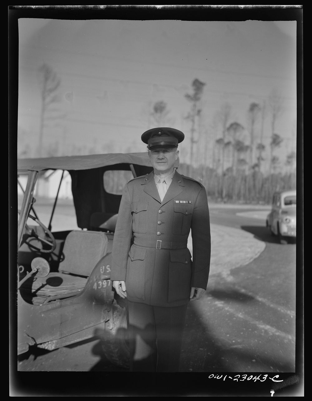Camp Lejeune, New River, North Carolina. A drill officer of the 51st Composite Battalion. Sourced from the Library of…