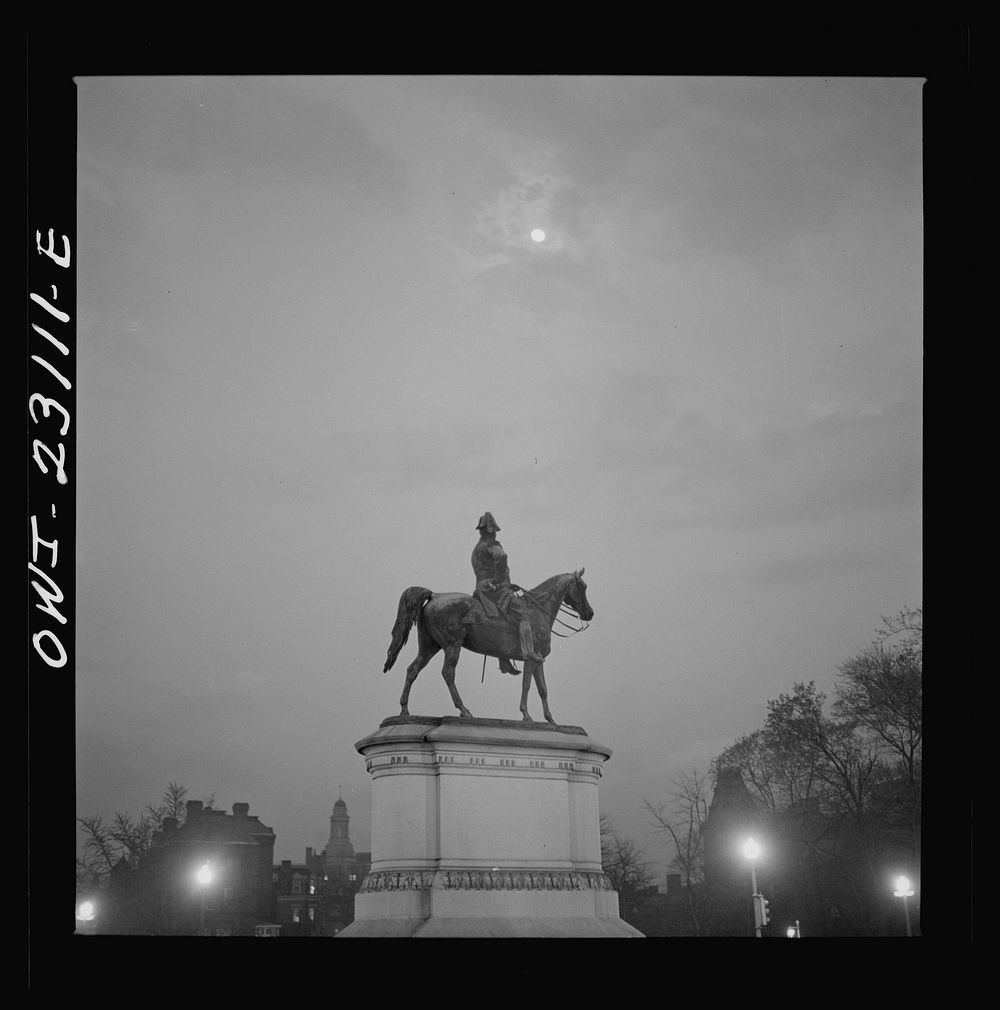 Washington, D.C. A statue of General Scott, Scott Circle at Sixteenth Street. Sourced from the Library of Congress.