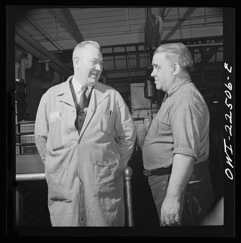 Philadelphia, Pennsylvania. Swedish-American foreman and worker at the SKF roller bearing factory. Sourced from the Library…