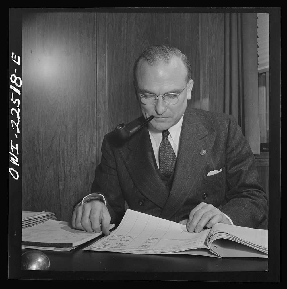 Philadelphia, Pennsylvania. Executive at the SKF roller bearing factory. Sourced from the Library of Congress.