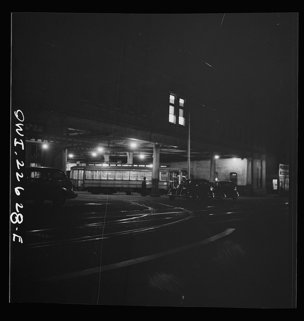 [Untitled photo, possibly related to: Baltimore, Maryland. Trolley terminal]. Sourced from the Library of Congress.