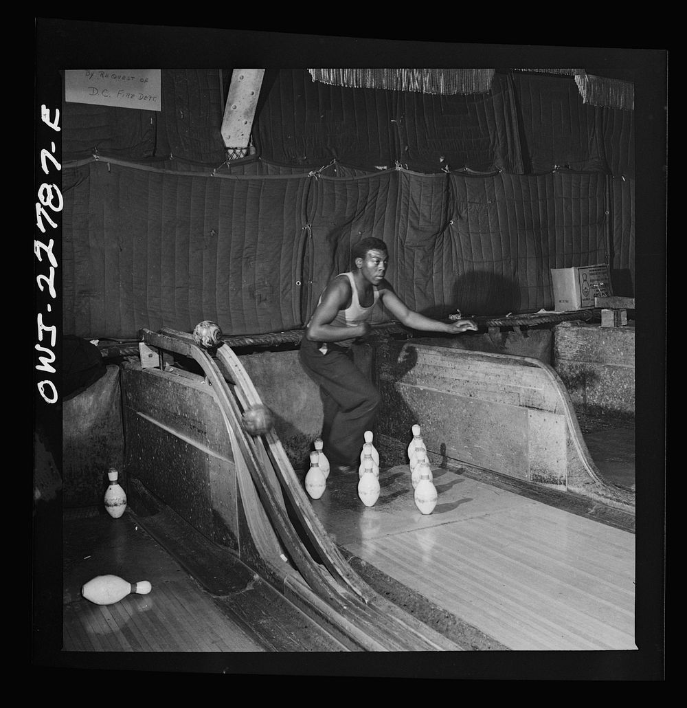 Washington, D.C. Pin boy at a bowling alley. Sourced from the Library of Congress.
