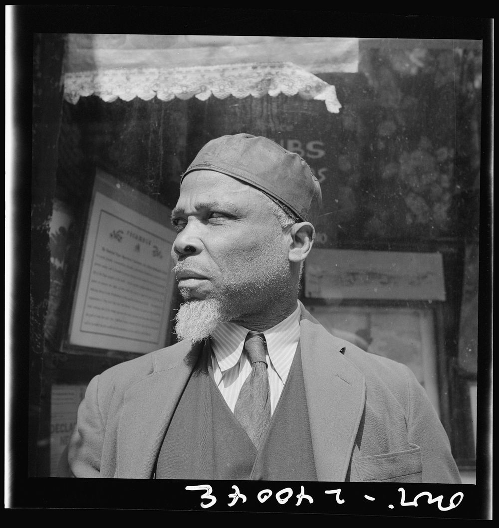 New York, New York. A follower of the late Marcus Garvey who started the "Back to Africa" movement. Sourced from the Library…