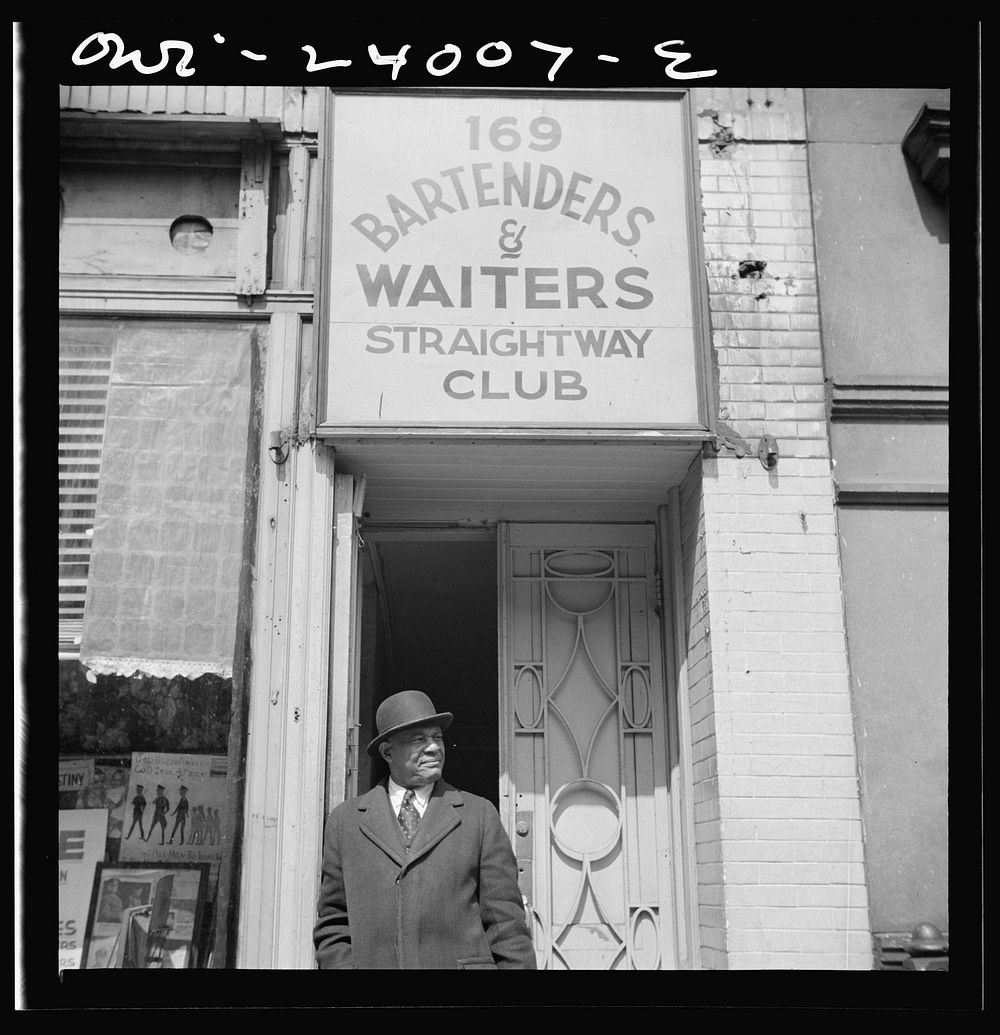 New York, New York. Bartenders' and waiters' club entrance in the Harlem area. Sourced from the Library of Congress.