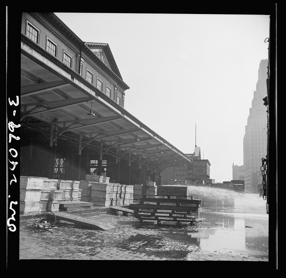 New York, New York. Late evening scene at the Fulton fish market. Sourced from the Library of Congress.