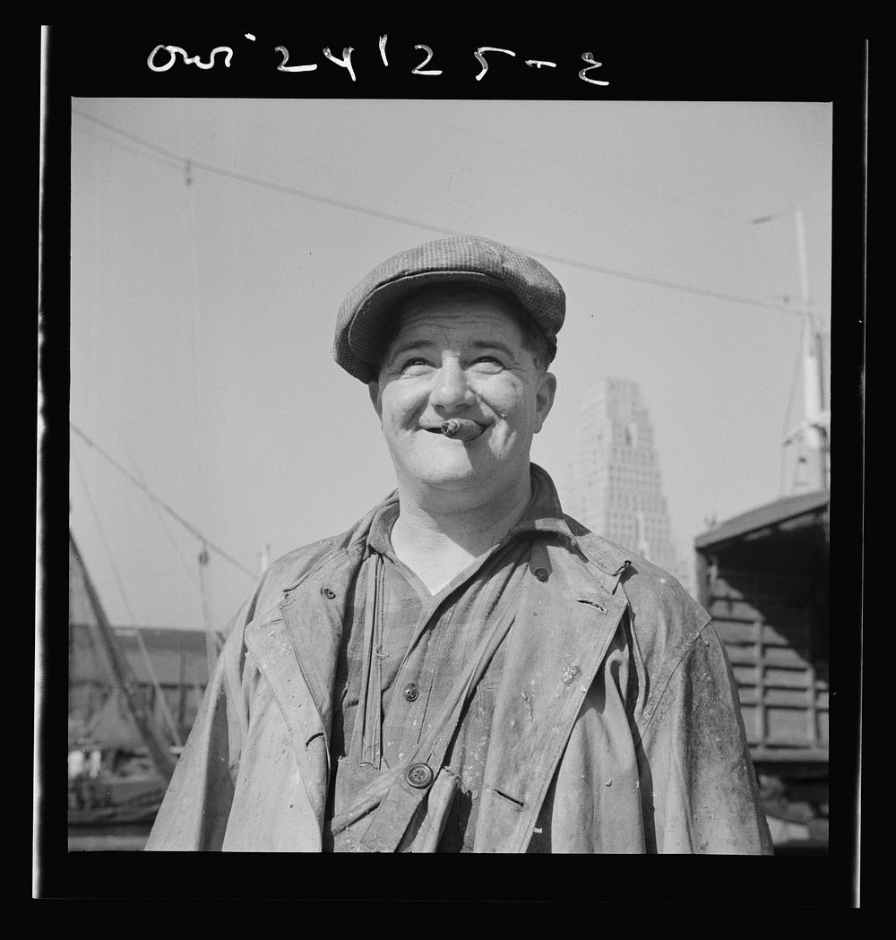 New York, New York. A Fulton fish market stevedore. Sourced from the Library of Congress.