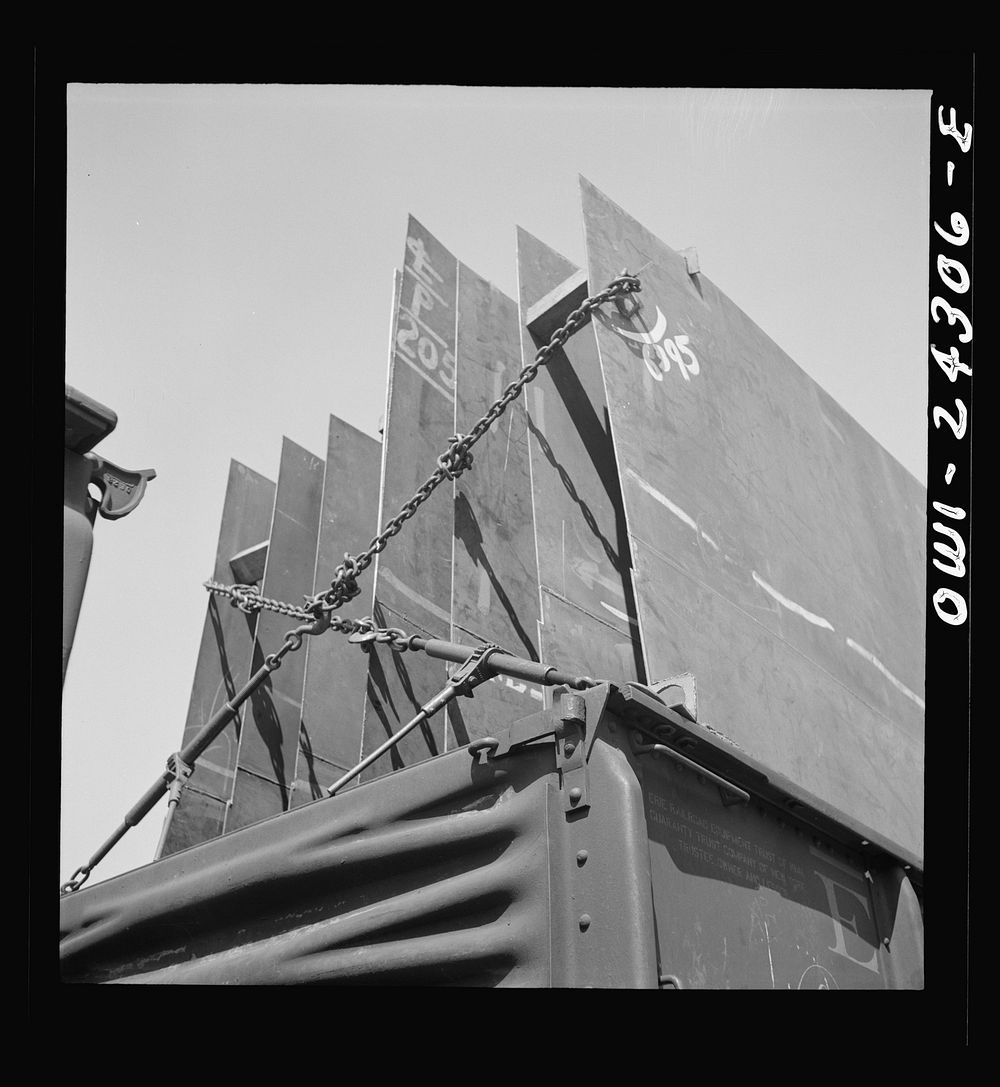 Bethlehem-Fairfield shipyards, Baltimore, Maryland. Assembled sections in a fabricating shop. Sourced from the Library of…