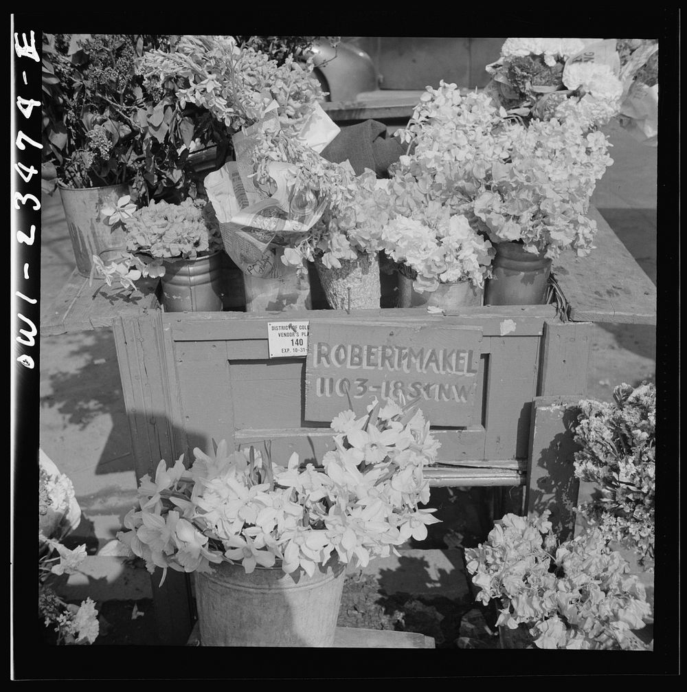 Washington, D.C. Easter flower stand. Sourced from the Library of Congress.