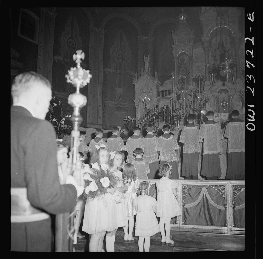 [Untitled photo, possibly related to: Buffalo, New York. Easter high mass at the Corpus Christi church in the Polish…