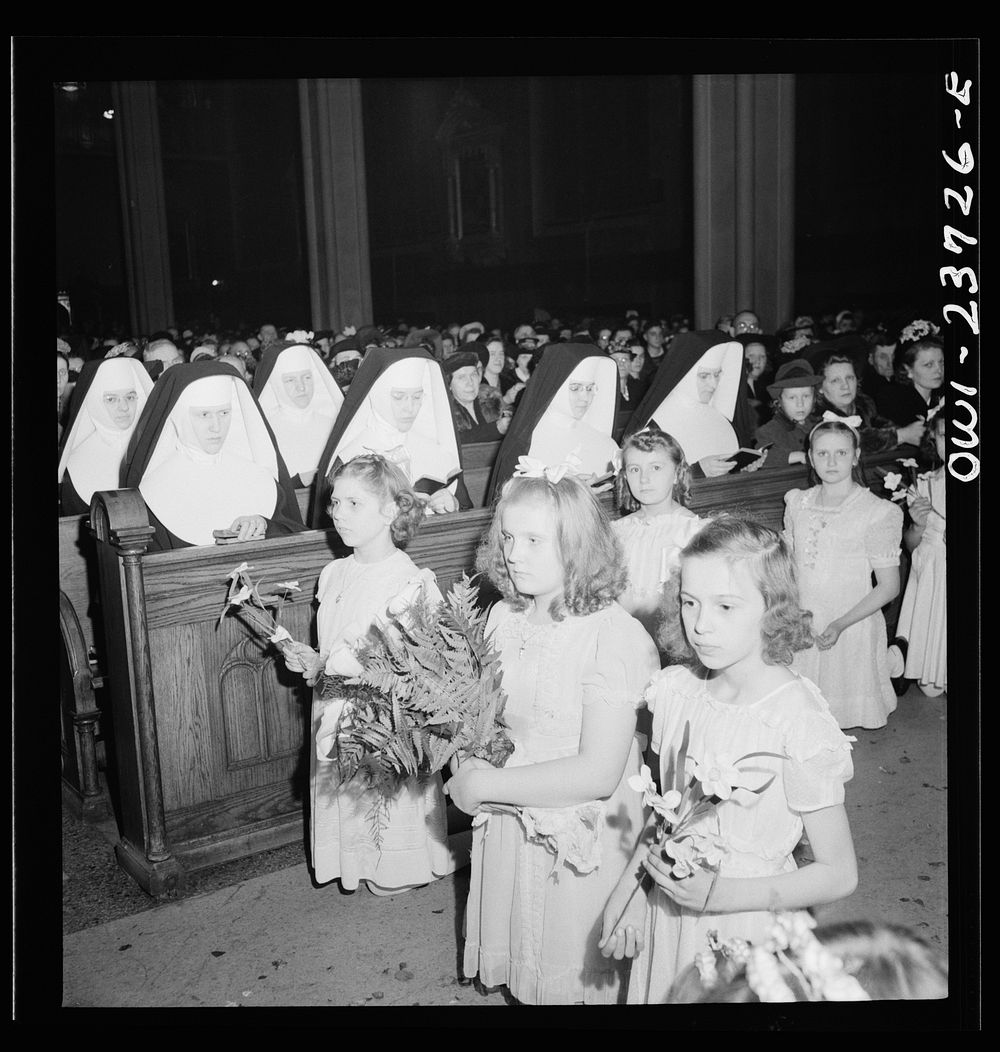 Buffalo, New York. Procession and high mass at the Corpus Christi church in the Polish community. Sourced from the Library…