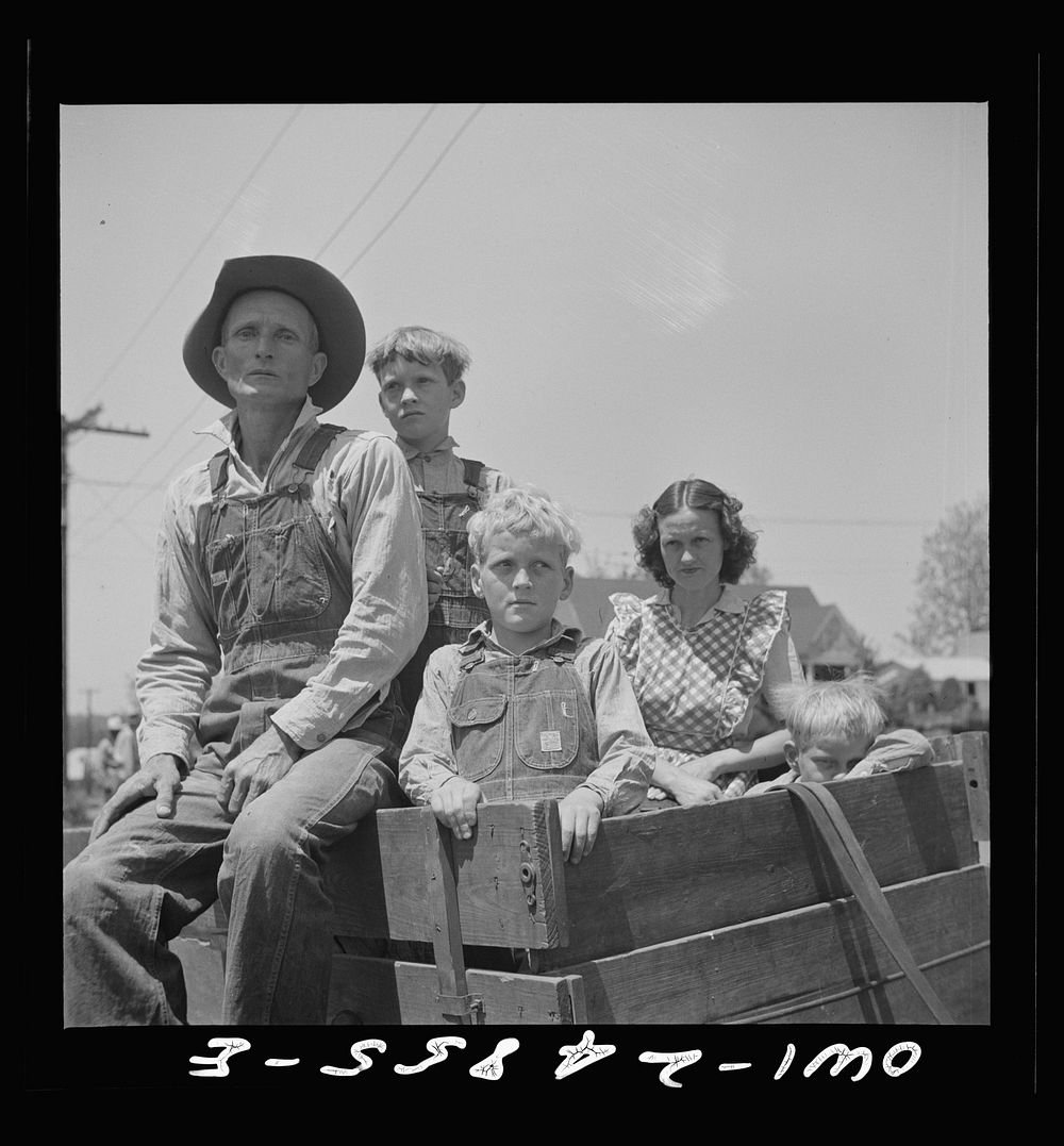 [Untitled photo, possibly related to: San Augustine, Texas. Farm family in town on Saturday morning]. Sourced from the…