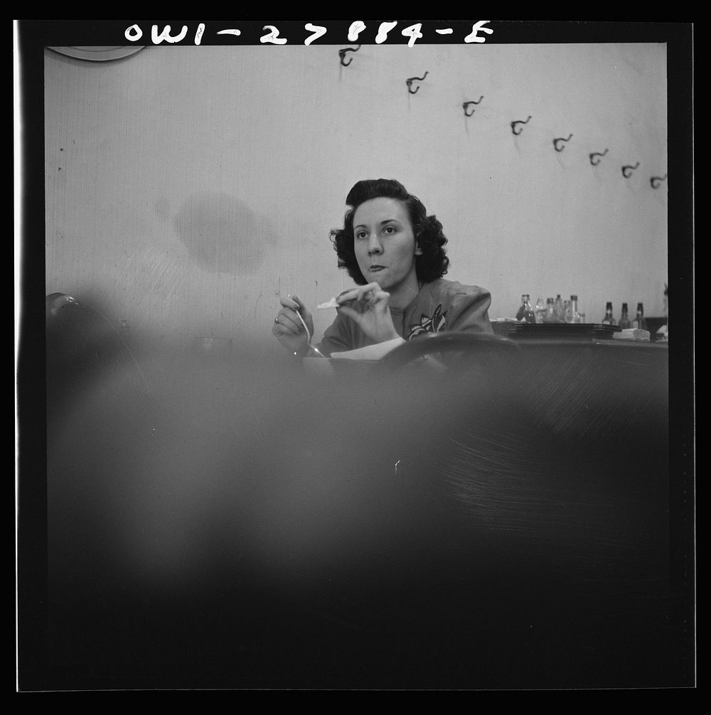 Orange, Texas. Girl in restaurant. Sourced from the Library of Congress.
