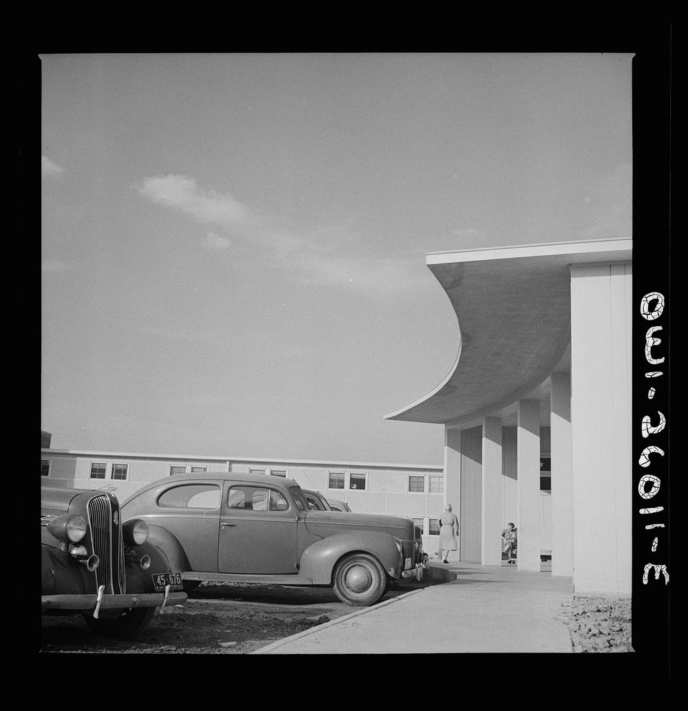 Arlington, Virginia. Front entrance to Idaho Hall, Arlington Farms, a residence for women who work in the U.S. government…
