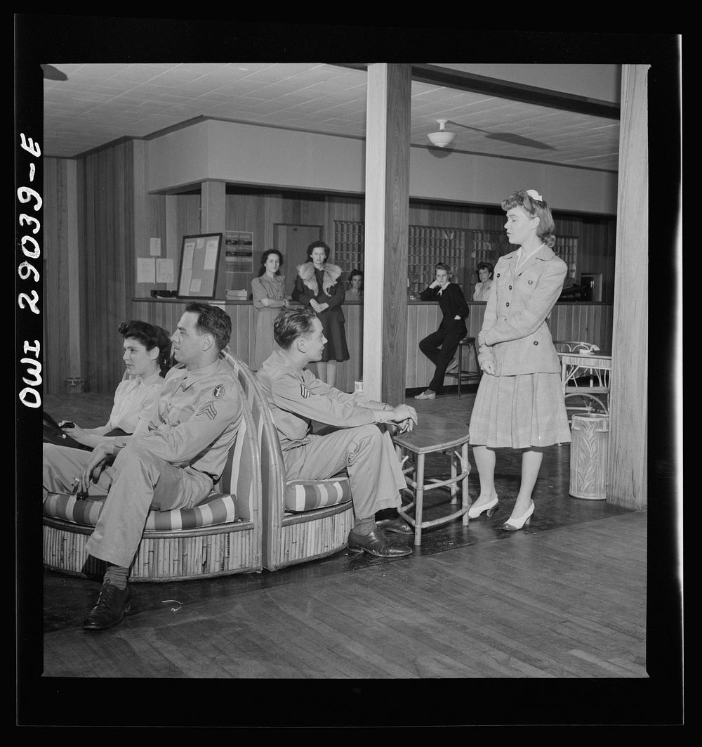 Arlington, Virginia. The main lounge in Idaho Hall, Arlington Farms, a residence for women who work in the United States…