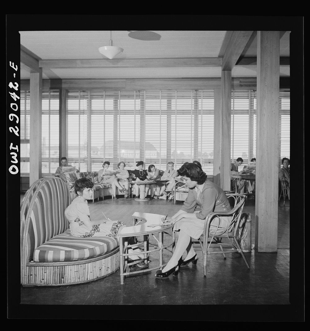 Arlington, Virginia. The main lounge in the Idaho Hall, Arlington Farms, a residence for women who work in the United States…