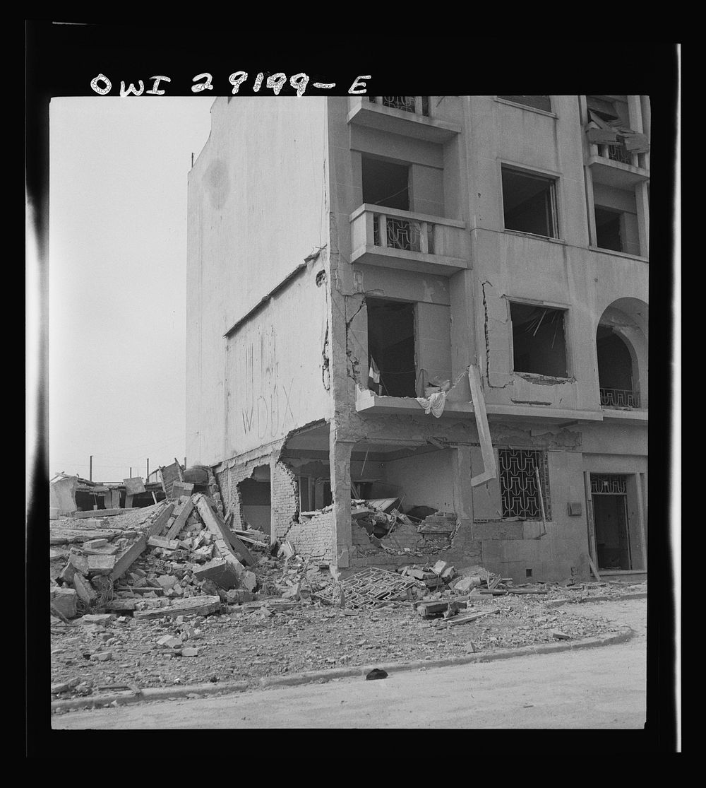 Some of the devastation around Tunis after the Allies delivered the knockout blow. Sourced from the Library of Congress.