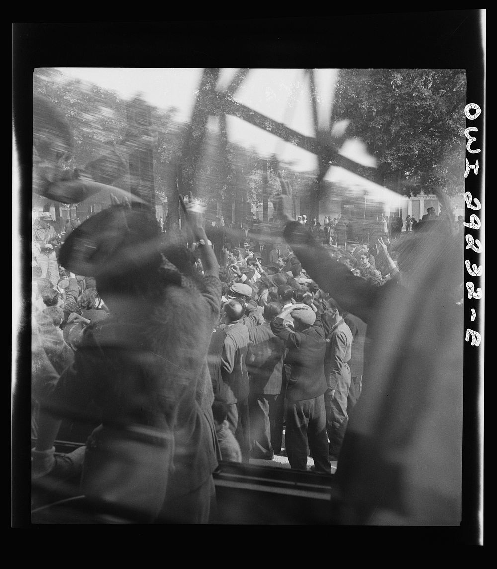 [Untitled photo, possibly related to: Tunis, Tunisia. A cheering crowd]. Sourced from the Library of Congress.