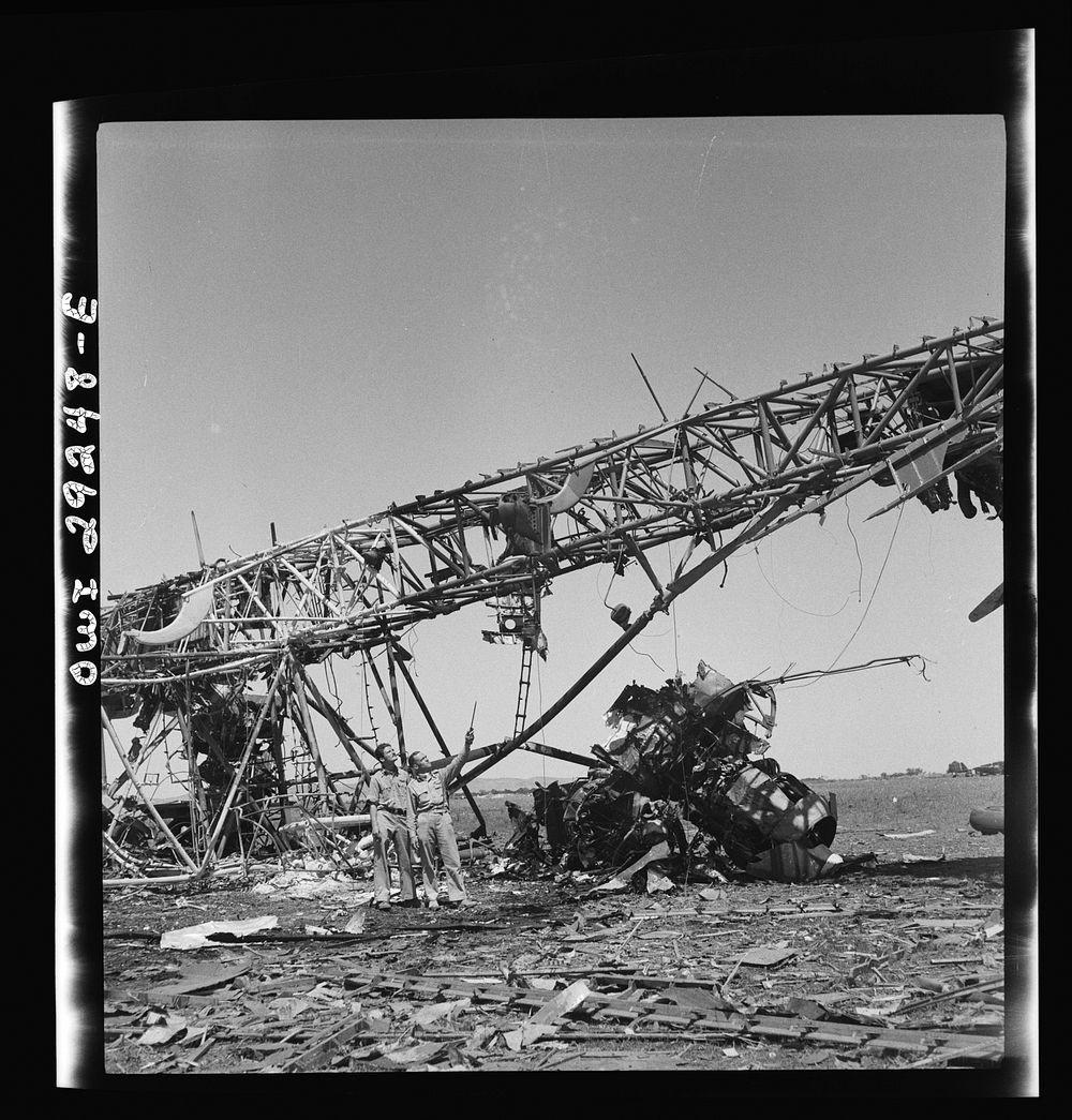 Tunis (vicinity), Tunisia. Wreckage of a giant German transport plane near Tunis. Sourced from the Library of Congress.